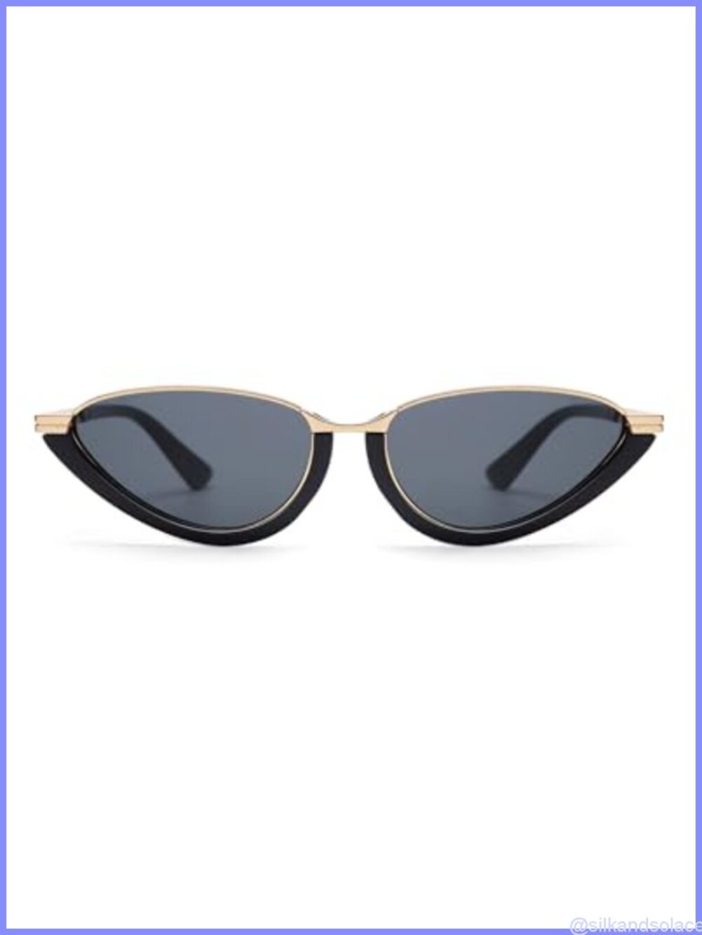 Cat Eye Sunglasses UV400 Full-Frame Retro Metal Accents